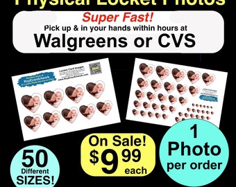 Fysieke medaillonfoto's - 50 verschillende maten. - Binnen enkele uren op te halen bij Walgreens (in de winkel betaal je 84 cent) - Moederdag - Verjaardag