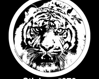 2" Tiger circle matte waterproof Vinyl paper Stickers  - Laptop Sticker - Best Seller - Animal - Cat - Jungle