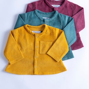 Children's corduroy jacket in Mustard, Teal & Berry colours