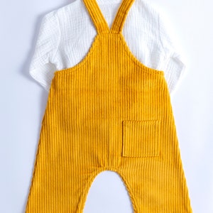 Mustard DYLAN Corduroy Dungarees, baby & childrens unisex trousers image 6