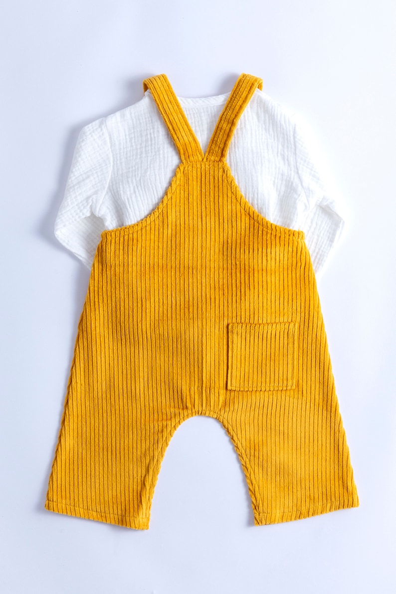 Mustard DYLAN Corduroy Dungarees, baby & childrens unisex trousers image 6