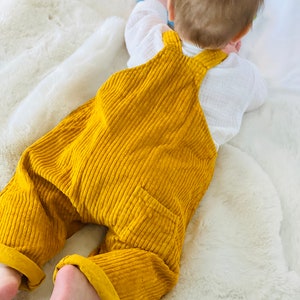 Mustard DYLAN Corduroy Dungarees, baby & childrens unisex trousers image 7