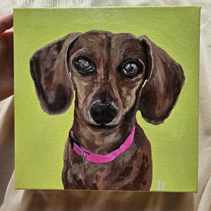Custom pet portrait 6x6 | 8x8 | Made to order | acrylic on canvas | personalized pet gift from photo | Ready to hang