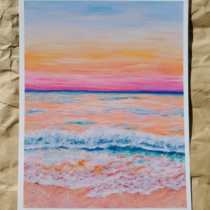 Seascape art print | Sunset Dream | 5x7 in wall art