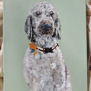 Custom pet portrait 8x10 Made to order acrylic on canvas personalized pet gift from photo Ready to hang image 2