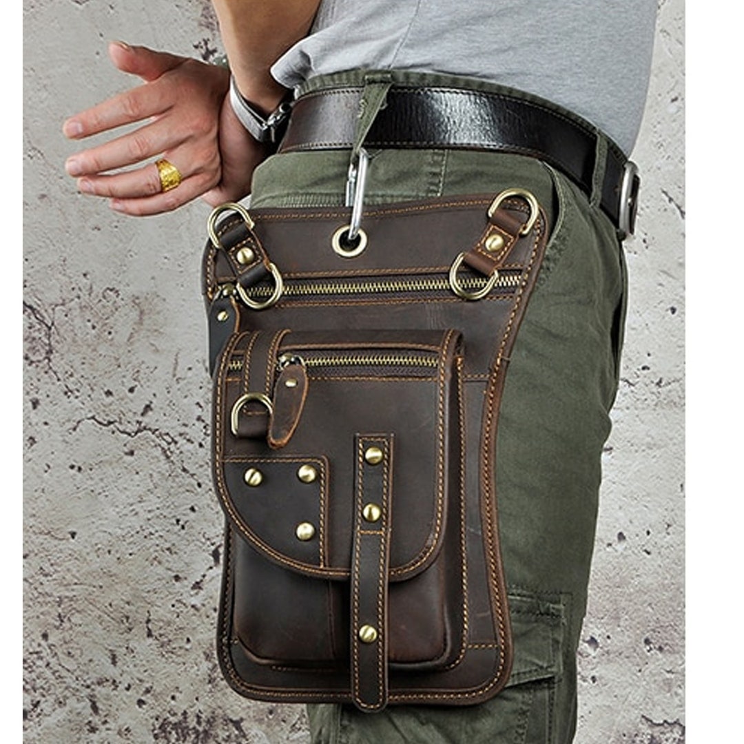 Vintage Leg Bags,carry Leather Thigh Bag With Waist Belt ,waist Bags