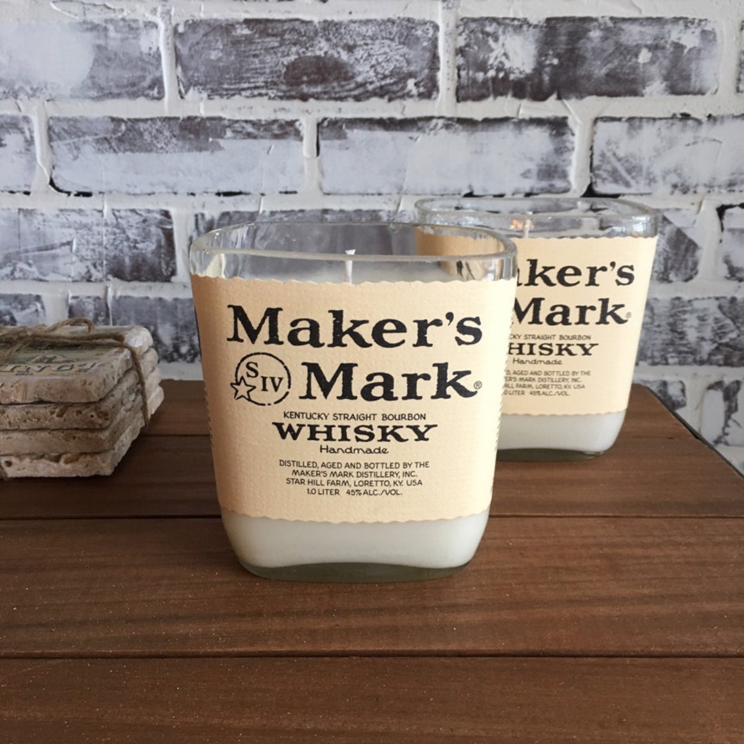 Recycled Maker's Mark Whiskey Bottle Candle Etsy