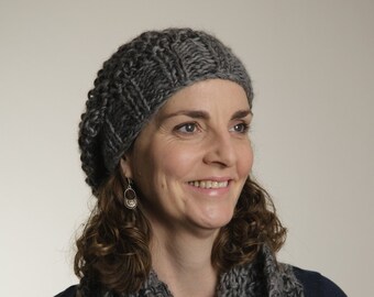 Merino Wool Slouch Chunky Knit Hat Pattern