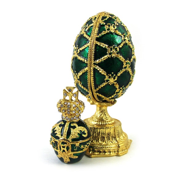 Egg Jewelry Box in Faberge Style Crown Inside Etsy
