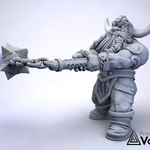 Dwarven Elite Warrior / Barbarian - miniature for Dungeons & Dragons, tabletop RPG, Kings of War