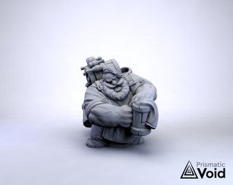 Dwarf Brewer - miniature for Dungeons & Dragons, tabletop RPG, Kings of War or Frostgrave