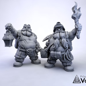 Dwarven Treasure Hunters / Miners - miniatures for Dungeons & Dragons, tabletop RPG, Kings of War