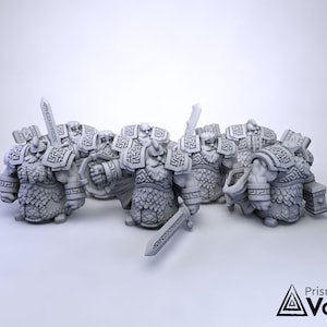 Dwarf Elite Infantry - miniatures for Dungeons & Dragons, tabletop RPG, Kings of War or Frostgrave