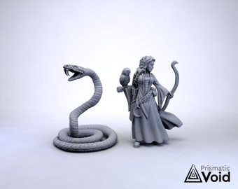 Giant Snake Serpent | Premium 3D Printed Tabletop Miniatures 28mm to 100mm  | dnd 20835