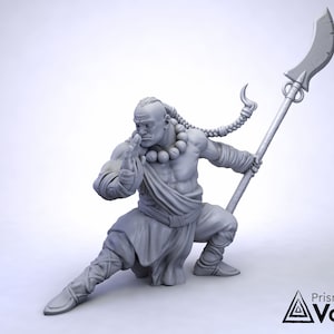 Focused Monk / Martial-art Fighter - miniature for Dungeons & Dragons, tabletop RPG, Kings of War or Frostgrave