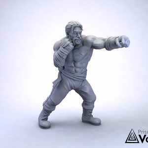 Human Brawler / Boxing Fighter (variants) - miniature for Dungeons & Dragons, tabletop RPG, Kings of War