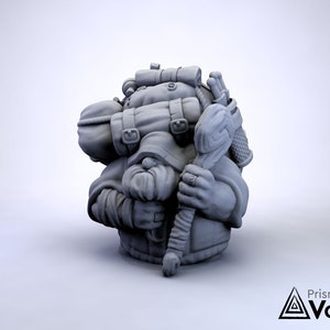 Dwarf Travelling Merchant - miniature for Dungeons & Dragons, tabletop RPG