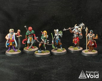 Adventurers Party / Epic Heroes vol. 1 - rogue, fighter, ranger, monk, barbarian, sorcerer - miniatures Dungeons & Dragons, RPG