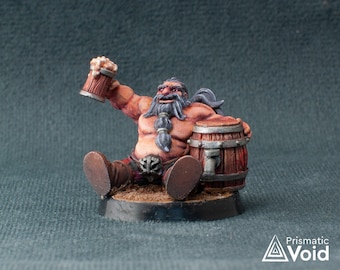 Dwarven Drunkard - miniature for Dungeons & Dragons, tabletop RPG, Kings of War or Frostgrave