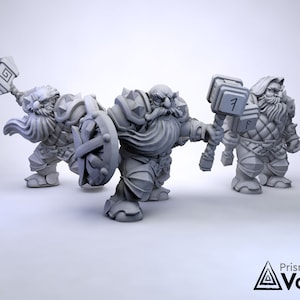 Dwarven Soldiers / Warriors / Infantry - miniatures for Dungeons & Dragons, tabletop RPG, Kings of War