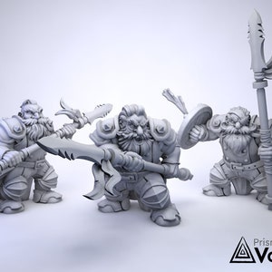 Dwarven Pikemen / Infantry - miniatures for Dungeons & Dragons, tabletop RPG, Kings of War