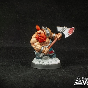 Dwarf Barbarian Slayer - miniature for Dungeons & Dragons, tabletop RPG, Kings of War or Frostgrave