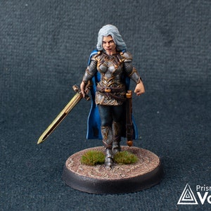 Female Fighter / Eldritch Knight - miniature for Dungeons & Dragons, tabletop RPG, 5E, Kings of War