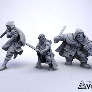 Male Rogues / Thieves - miniatura para Dungeons & Dragons, Pathfinder, RPG de mesa, Kings of War