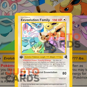 Eeveelutions Family Kleurrijke Energie - Tarjeta Pokémon Aangepaste