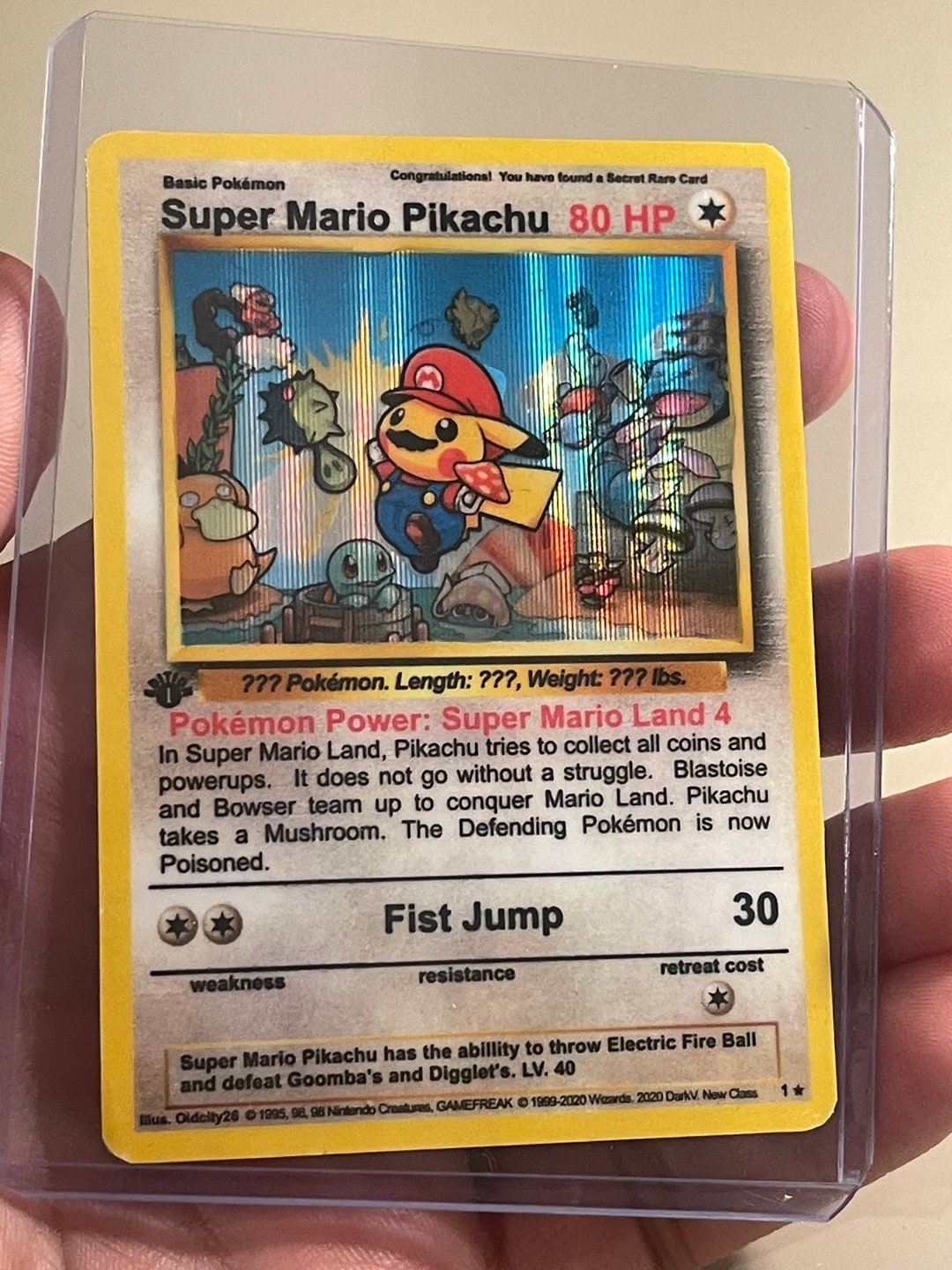Holo Super Mario Pikachu Nieuwe Klasse Custom Pokemon Card Etsy