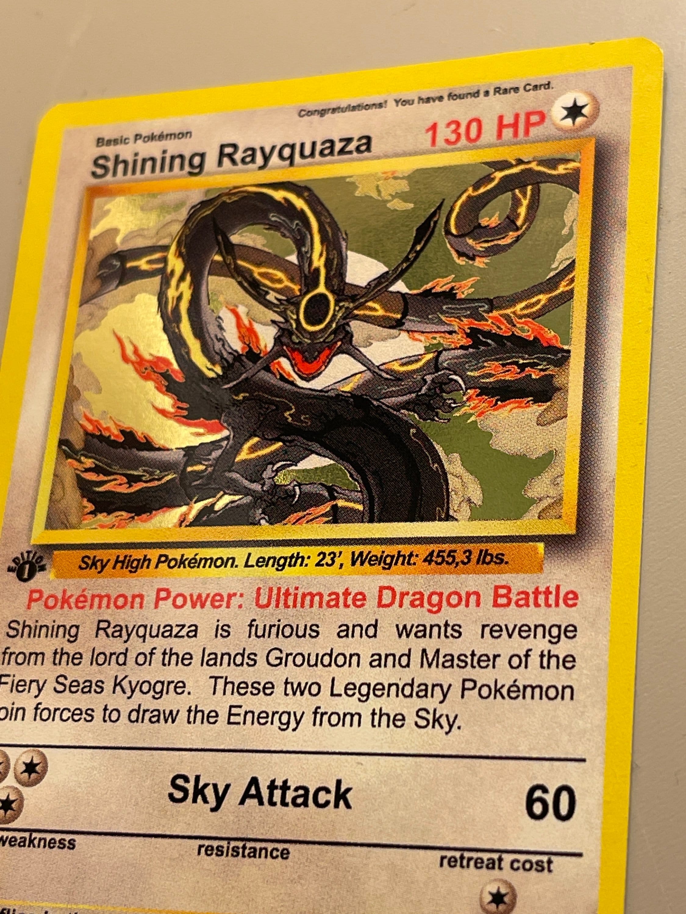 Shining Rayquaza Gold Holo WotC style Pokemon Art Card -  Portugal