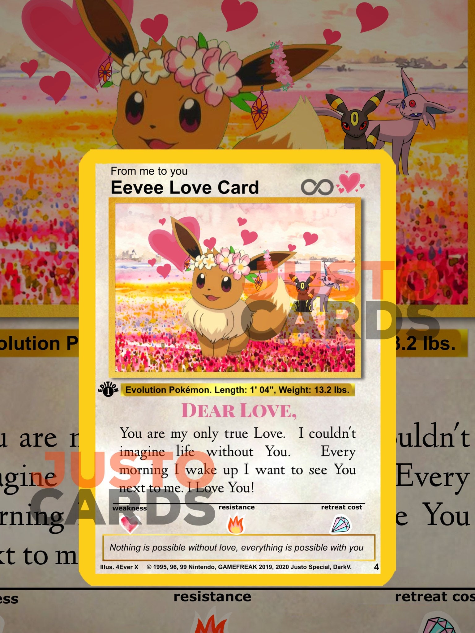 Love Eevee Card! Custom Made!