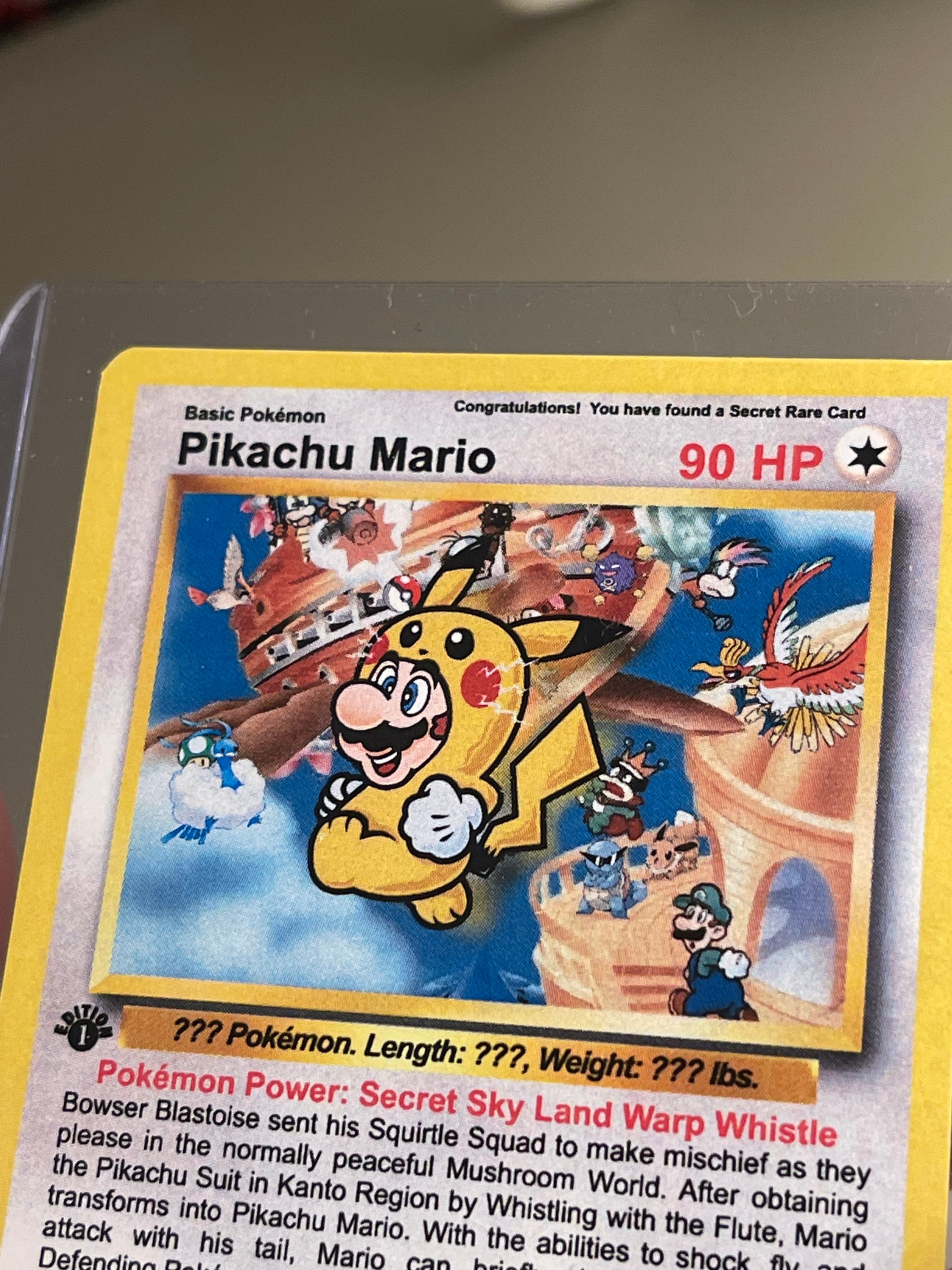 Pikachu Mario New Class Custom Pokemon Card Super Mario in - Etsy