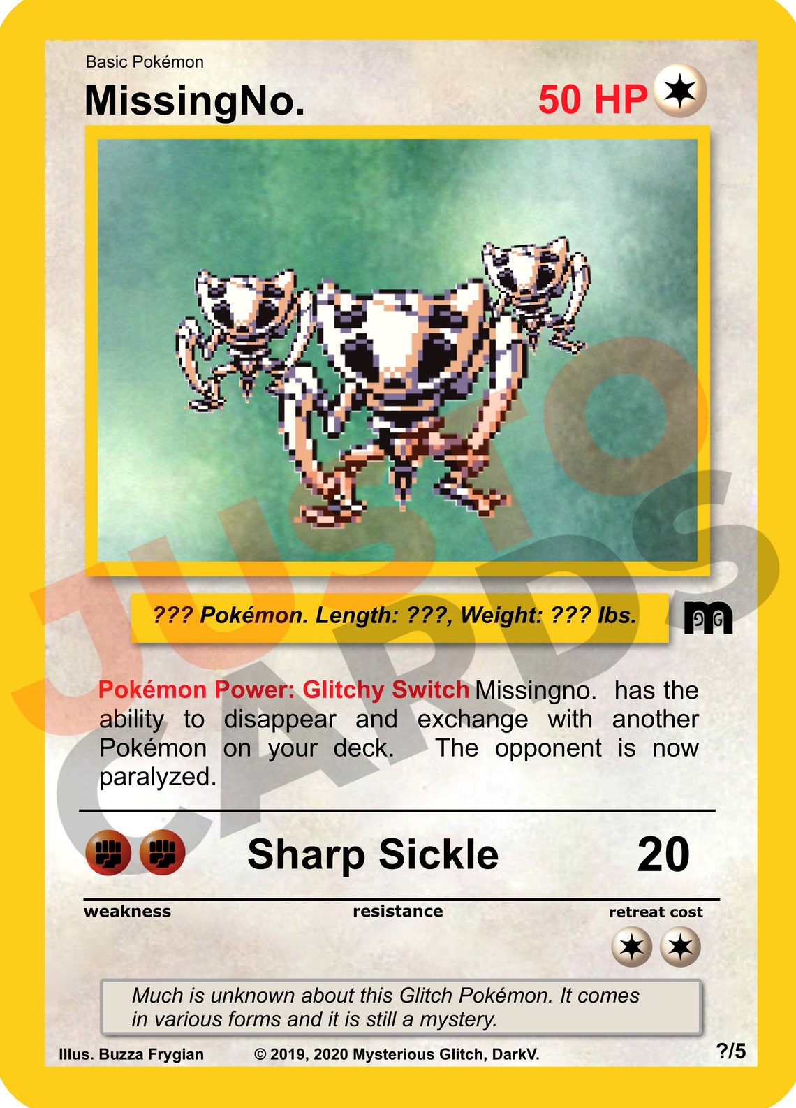 Missingno. Collection All 5 Cards Mysterious Glitch Pokemon Etsy