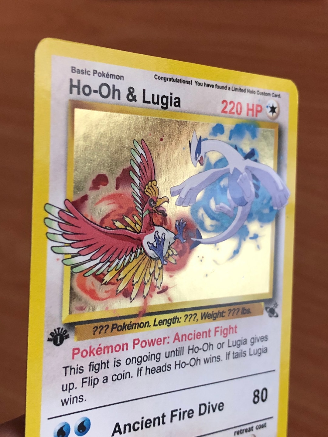 LOW PRICE Ho-oh & Lugia Holo Custom Pokemon Card. Great -  Denmark