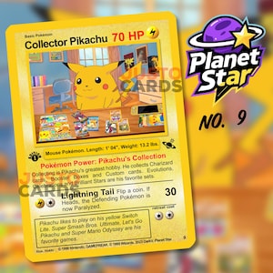 Collector Pikachu Custom Pokemon Card - Planet Star 1e editie
