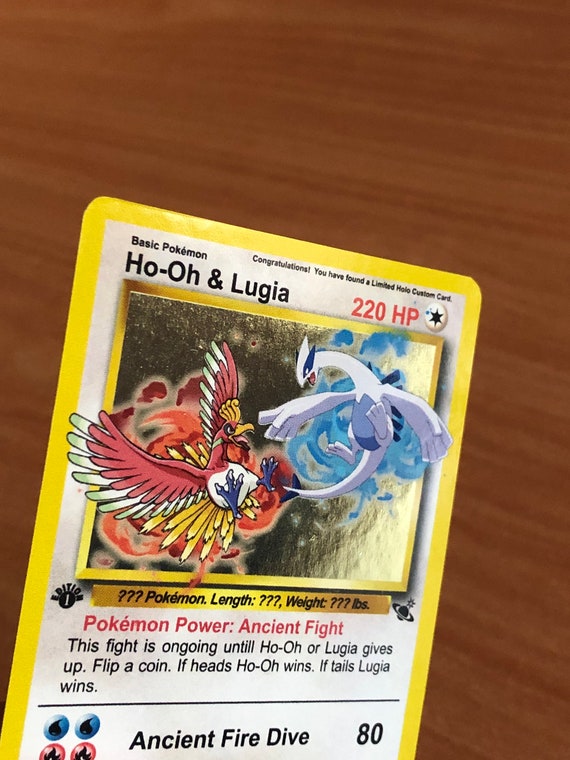 LOW PRICE Ho-oh & Lugia Holo Custom Pokemon Card. Great -  Denmark