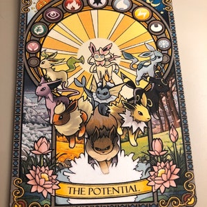 Eevee Eeveelutions Retro opera d'arte personalizzata Pokemon Kaart