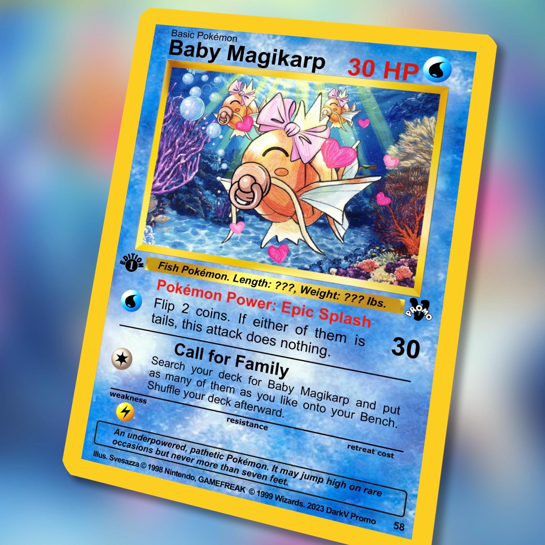 Baby Magikarp Pokmon - Custom Pokemon Card - Etsy