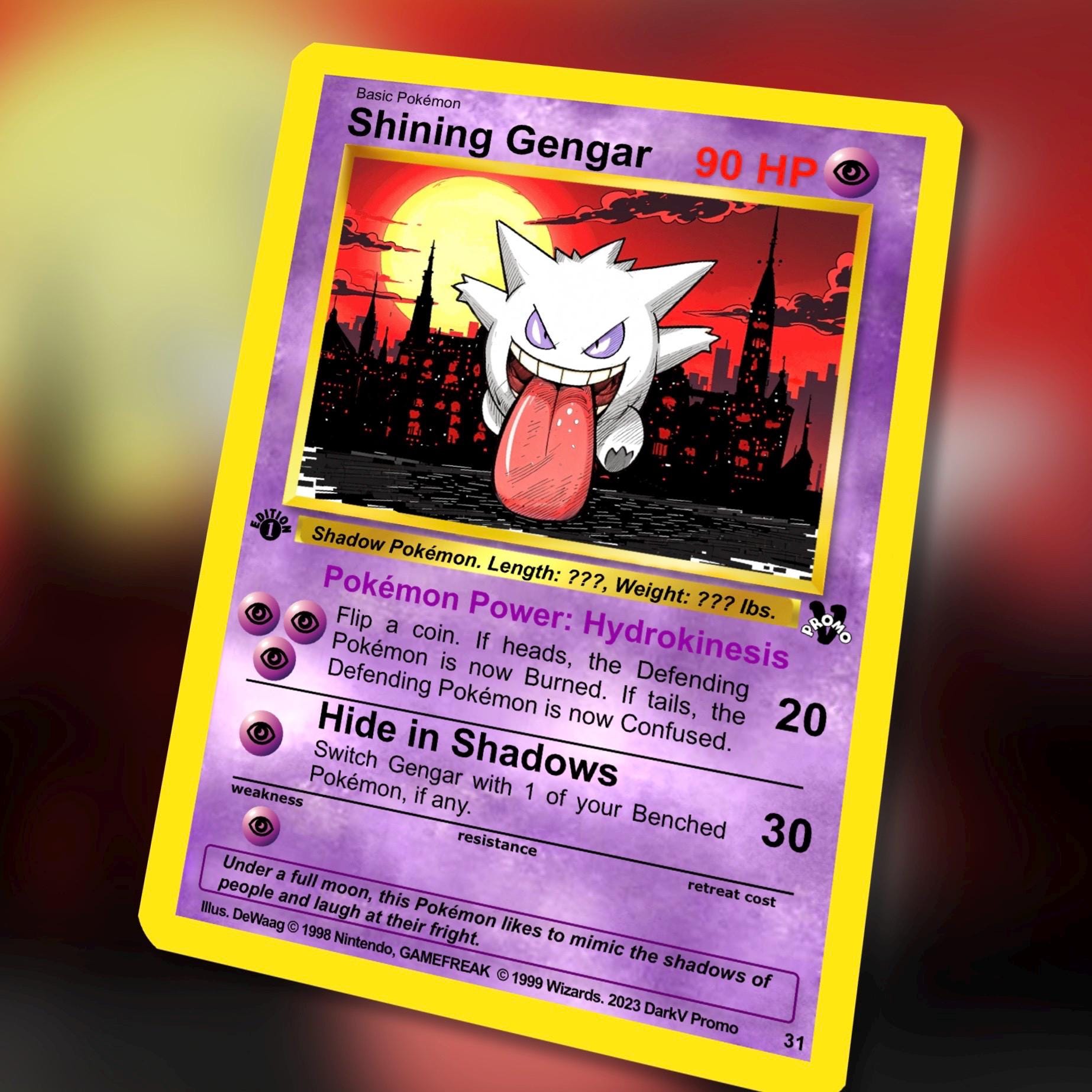 Shining Gengar - Custom Pokemon Card - White Gengar Alternate - Etsy Canada