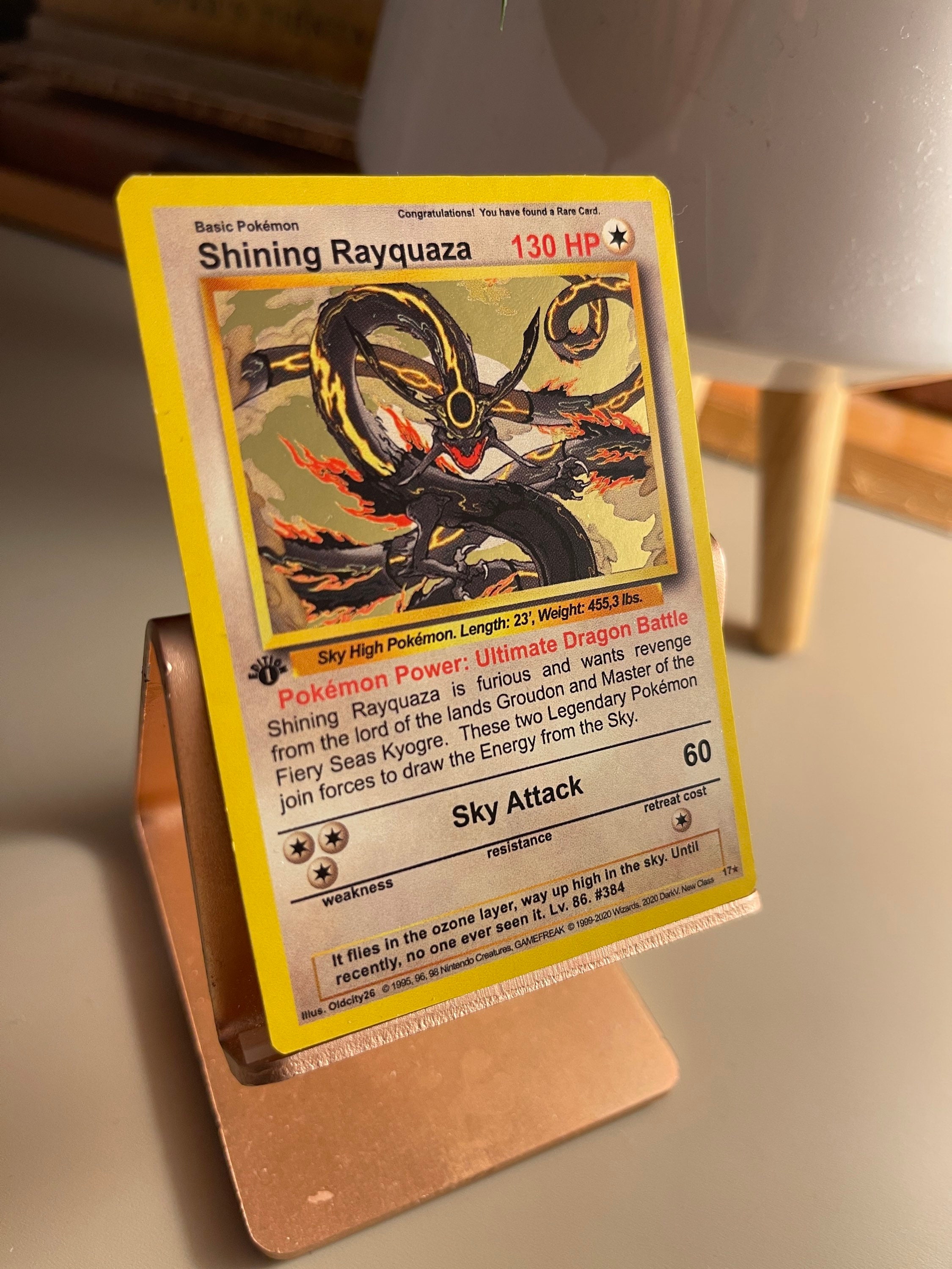 Shining Rayquaza Gold Holo Wotc Style Pokemon Art Card -  Israel