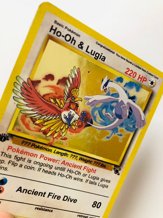 LOW PRICE Ho-oh & Lugia Holo Custom Pokemon Card. Great 