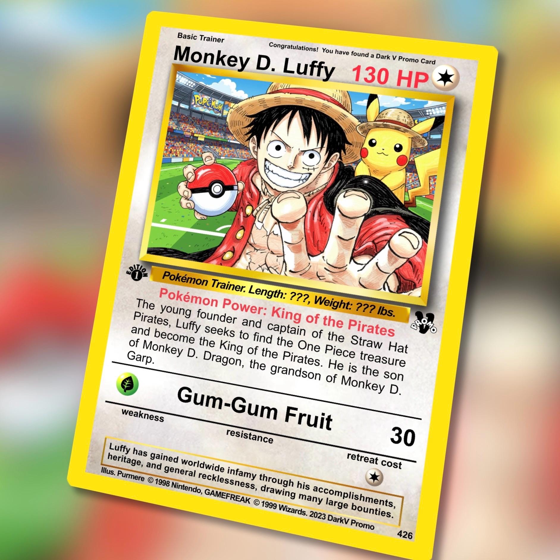 Pikachu Luffy Vmax - Etsy Canada