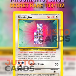 Ontbrekendnr. Pokemon-kaart Basisset - Fan art kaart 103/102 Angepaste