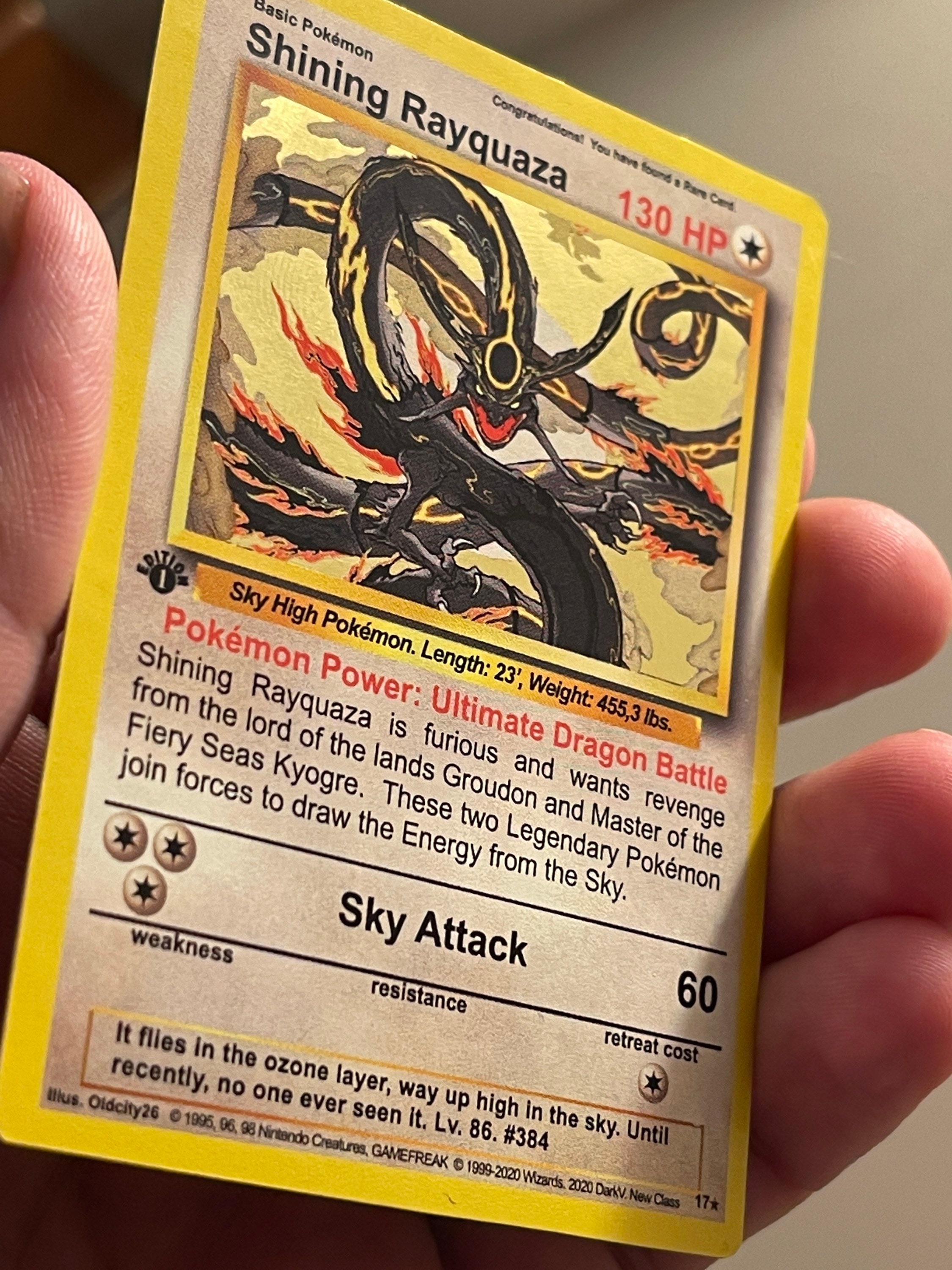 Shining Rayquaza Gold Holo WotC style Pokemon Art Card -  Portugal