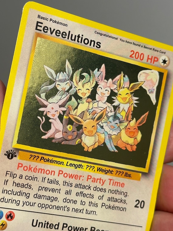 Eeveelutions Party Time HOLO EDITION - Vintage Pokemon Card Art