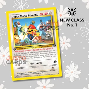Super Mario Pikachu WotC Klassische Aangepaste Stijl Pokemon Kaart