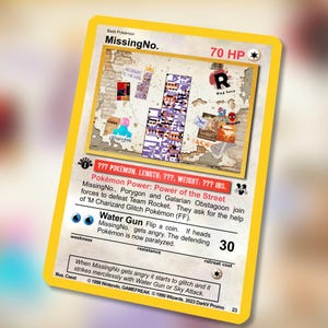 MissingNo hay tarjeta promocional de Pokémon Aangepaste