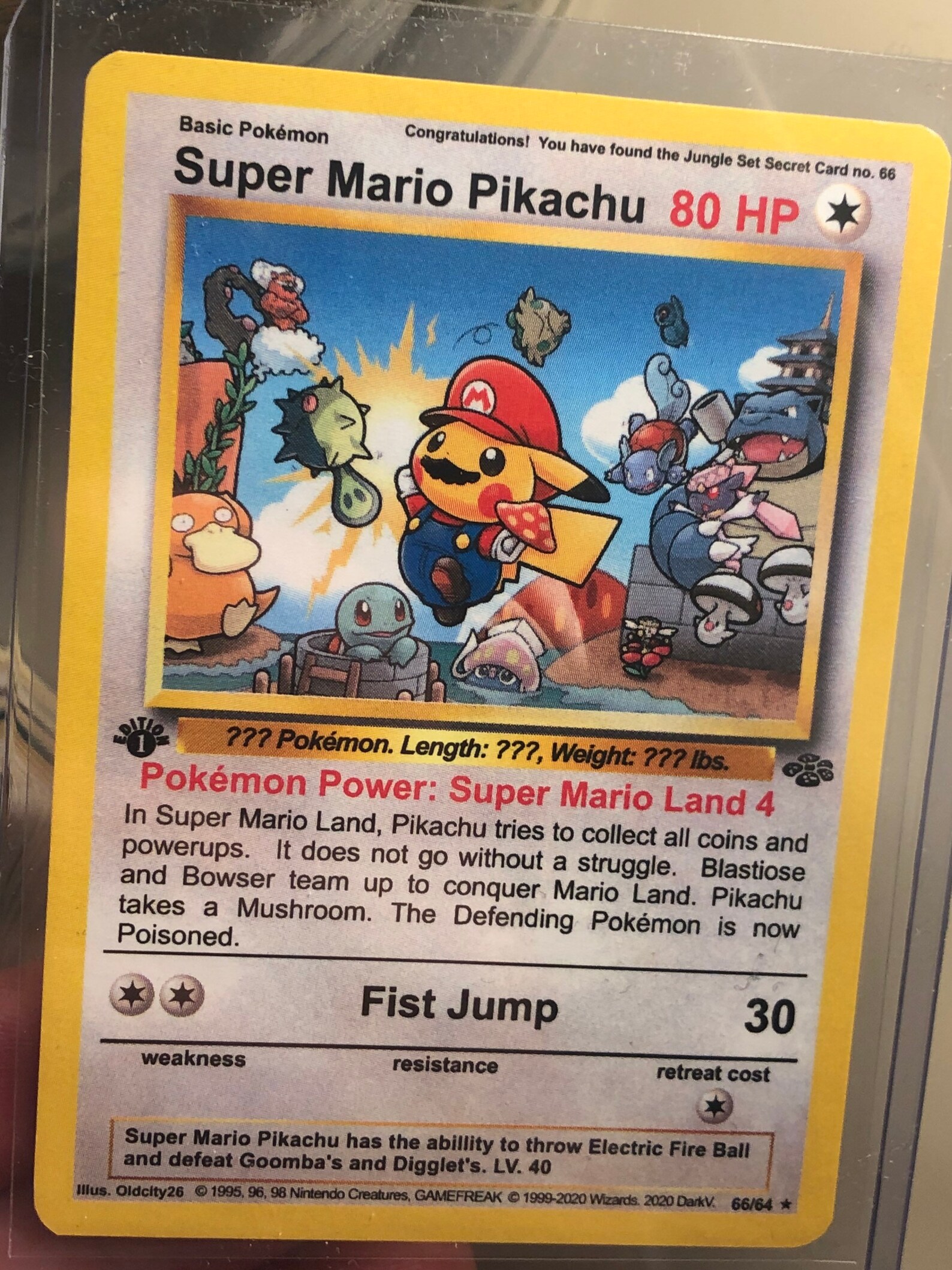 Super Mario Pikachu Wotc Classic Custom Style Pokemon Card | Etsy