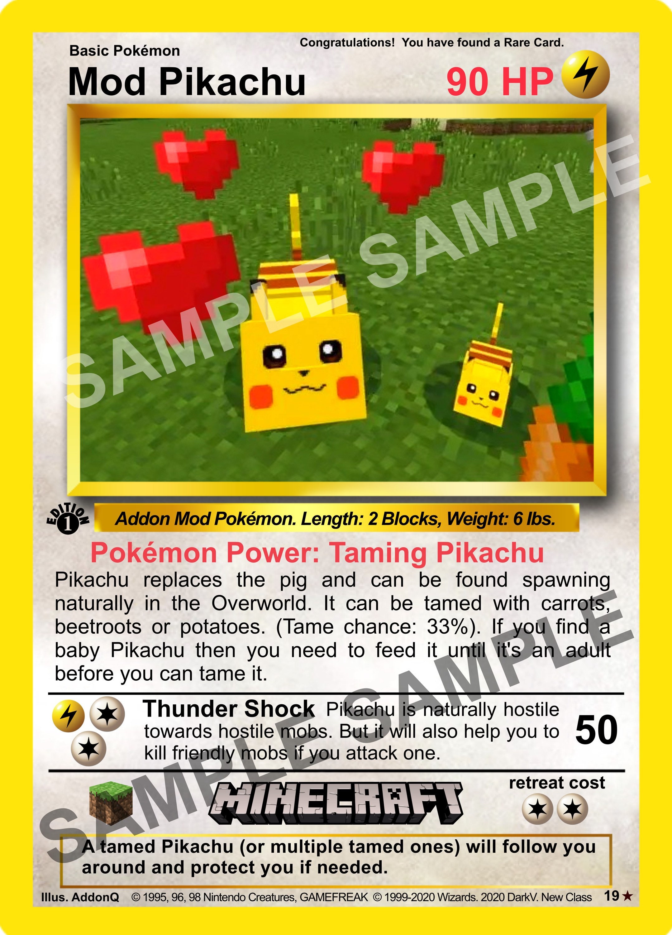 Card Games Games & Puzzles Minecraft Pokemon Addon Cute Custom Art Mod